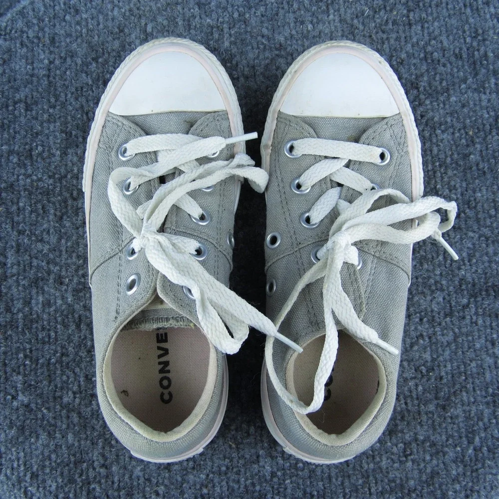 Converse Toddler Girls Sneaker Shoes Gray Fabric Lace Up Size T 12 Medium